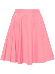 bubblegum pink recycled polyester blend high waist voluminous flared skirt two side welt pockets thigh-length straight hem full lining concealed rear hook and zip fastening Mini Skirt Pink, Flared Mini Skirt, Upcycled Materials, Bubblegum Pink, Flared Skirt, Rose Color, Flare Skirt, Welt Pockets, Modern Luxury