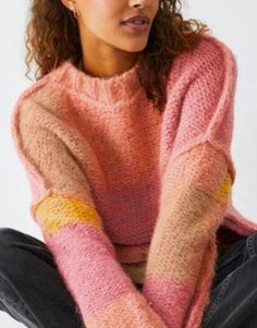 #ad Premium Free People Prairie Sunset Combo Sweater Alpaca Wool Blend Sz S MSRP $328, Fashion Women's Sweaters Prairie Sunset, Free People Cardigan, Orange Sweater, Alpaca Sweater, Knit Alpaca, Orange Sweaters, Free People Sweaters, Free People Sweater, Chunky Knits Sweater