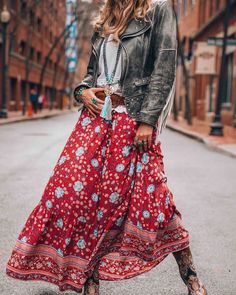 Maxi Skirt Style, Looks Country, Mode Boho, Boho Chic Outfits