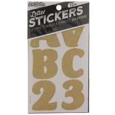 gold glitter stickers for letters and numbers