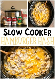 this slow cooker hamburger hashbrown has the ingredients in it