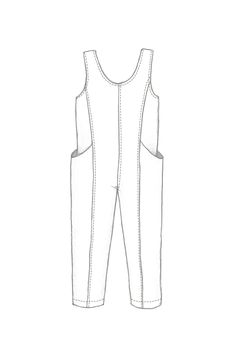 the front view of a women's jumpsuit with pockets and side zippers