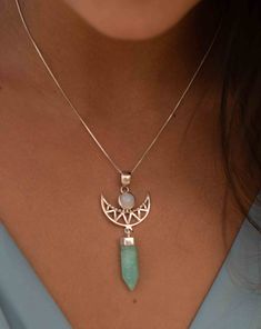 》D E T A I L S《 ✦ M E T A L : Sterling Silver ✦ S T O N E S : Moonstone and amazonite ✧ Please note natural gemstones are unique and may vary in shape or color. ✧ ✦••✧••✦••✧••✦••✧••✦••✧••✦••✧••✦••✧••✦••✧••✦••✧••✦ 》✦ $•$•$ S A V E • B U Y • M O R E $•$•$ ✦《 Use the code ”MARESIA2” and get 10% OFF when you buy 2 items. Use the code “MARESIA3” and get 15% OFF when you buy 3 or more items. ✦••✧••✦••✧••✦••✧••✦••✧••✦••✧••✦••✧••✦••✧••✦••✧••✦ 》 P A C K A G I N G 《 Your jewelry will be nicely packaged. I Green Spiritual Moonstone Jewelry, Spiritual Green Moonstone Jewelry, Amazonite Jewelry, Spiritual Jewelry, Moon Pendant, Jewelry Diy, Half Moon, Cute Jewelry, Stones And Crystals