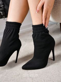 Step into brunch with impeccable style with the Nauvoo ankle booties. These fashionable booties feature a trendy heel, an elastic band for a comfortable fit, and a sleek pointy toe. Turn heads as you confidently make your way to your table.Nauvoo Pointy Toe High Heel Ankle Booties Black         Women Shoes, size features are:Bust: ,Length: ,Sleeve Length: Trendy Stretch Boots For Night Out, Trendy Fitted Pointed Toe Booties, Fitted Pointed Toe Booties With Padded Ankle, Fitted Booties With Padded Ankle And Pointed Toe, Chic Winter Booties With Padded Ankle, Fitted Ankle-high Winter Booties, Chic Stretch Boots For Night Out, Chic High Heel Winter Booties, Trendy Ankle Booties For Night Out