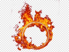 a fire ring with flames on the bottom and one in the middle, as if it were