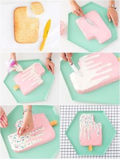 how to make a letter cake with icing and sprinkles on it