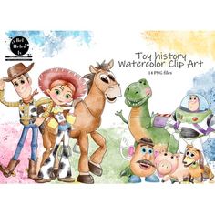 the toy story watercolor clip art is available for all ages and children to use