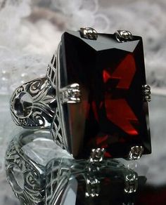 Sophisticated Art, Red Garnet Ring, Antique Filigree, Fairy Pictures, Ring Heart, Heart Red, Filigree Jewelry, Gems Art, Victorian Rings