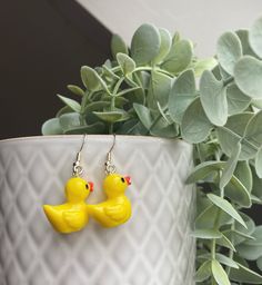 Cute Rubber Duck Earrings 🐤 🐤 Silver Plated Earring Hook  🐤 All charms have individual markings so may vary from the image  🐤 Please refrain from getting jewellery wet or any perfumes/creams on them, to keep them looking shiny & new for longer !  If you have any questions, please don't hesitate to contact me ❣️ Duck Earrings, Earring Hook, Rubber Duck, Earrings Silver, Jewelry Earrings Dangle, Silver Plate, Silver Earrings, Etsy Earrings, Silver Plated