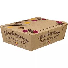 a thanksgiving leftovers box on a white background