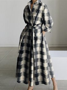 Elegant Plain Regular Fit Dress | stylewe Cotton Belted Long-sleeved Dress, Long Sleeve Plaid Dress With Pockets, Plaid Long-sleeve Dresses With Pockets, Plaid Long Sleeve Dress With Pockets, Plaid Long Sleeve Shirt Dress For Spring, Spring Plaid Long Sleeve Shirt Dress, Long-sleeved Cotton Midi Dress With Belt, Belted Long Sleeve Cotton Midi Dress, Chic Long Sleeve Plaid Shirt Dress