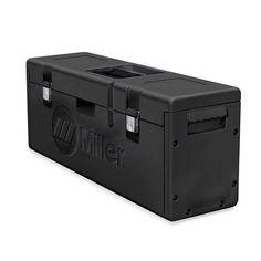 a black box with the word miller on it's side and two metal handles