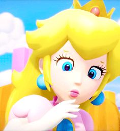 an animated image of a princess with blue eyes and blonde hair wearing a tiara