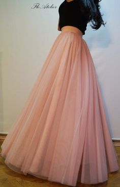 Floral Skirt Outfits, Pink Tulle Skirt, Skirt Tulle, Long Skirt Outfits, Tulle Skirts, Long Dress Design