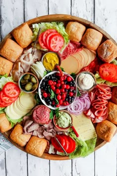 a platter filled with different types of food