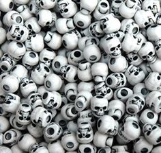 PRICES MAY VARY. Quantity: 100 pc pkg Size: 10x9mm Color: ANTIQUED WHITE SKULLS Material: Plastic Made In USA 10mm x 9mm with large 3.5mm hole..Awesome Hairbeads! Great for Keychains, necklaces, bracelets and much more. Beads Amazon, Skull Beads, Beaded Flats, Alphabet Beads, Plastic Crafts, Diy Crystals, Beaded Skull, Pony Beads, Plastic Beads