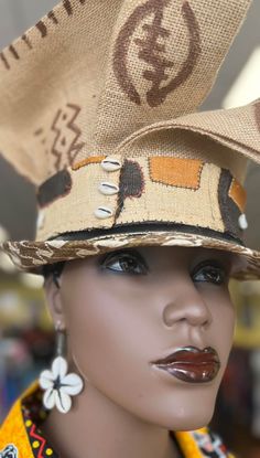 African Hat, Zulu Hat , African Church Hat, African Crown, African Formal Hat, Women Hat, Funk Hat - Etsy Unique Short Brim Top Hat For Festivals, Unique Festival Top Hat With Short Brim, Artistic Brown Hat For Festival, Artistic Brown Hats For Festivals, Artistic Brown Festival Hat, Artistic Wide Brim Hat, Artistic Wide Brim Hat, One Size, Artistic Wide Brim Hat One Size Fits Most, Artistic Adjustable Hat With Short Brim