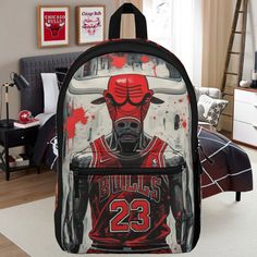 Backpack - School Backpack for student - Michael Jordan Basketball NBA Edition - Back to School Backpack Casual Backpack  - gift for him, her, son, daughter, chicago bulls fan, basketball fan Michael Jordan Backpack Basketball Backpack NBA Backpack HeartBeatHoops Backpack Chicago Bulls NBA Team - Basketball Production Time 1-3 Business Days (average: 2 but up to 5 days) Shipping Time 1-5 Days for U.S. \ Canada Orders. (average: 3) Have you got room for all that? With our roomy and durable backpa Casual College Rectangular Bag, Casual Rectangular College Bag, Casual Rectangular College Bags, Large Capacity Backpack For Streetwear And Back To School, Large Capacity Backpack For Back To School Streetwear, Portable Black Sports Backpack, Back To School Standard Backpack For Streetwear, Red Bag For Back To School Streetwear, Back To School Streetwear Standard Backpack