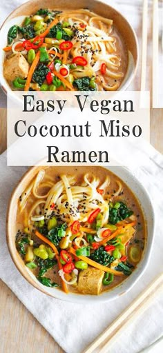 an easy vegan coconut miso ramen recipe