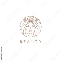 a woman's face with the word beauty on it and an image of her head in