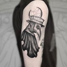 Plague Doctor Mask Tattoo, Thick Outline Tattoo, Small Plague Doctor Tattoo, Plague Doctor Tattoo Cute, Tattoo Ideas Plague Doctor, New School Plague Doctor Tattoo, Old School Plague Doctor Tattoo, Dark Tattoos For Men