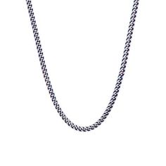 Add an eye-catching piece to your collection with this this unique Mens Stainless Steel Burned Blue 24 inch Franco chain. Featuring a blue IP-plating, this is the perfect way to add a stylish accent to any outfit. The large stainless steel links are woven tightly to create a masculine square shape Franco link design. Hypoallergenic, tarnish resistant, durable, and lightweight properties of stainless steel make this a chain you can wear with confidence and peace of mind. Color: Silver. Gender: ma Gunmetal Link Jewelry With Curb Chain, Link Design, Chains For Men, Square Shape, Men Necklace, Jewelry Watches, Mens Jewelry, Age Group, Silver Necklace