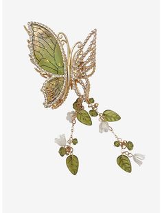 Thorn & Fable Bling Butterfly Leaf Claw Hair Clip | Hot Topic Cottagecore Accessories, Mushroom Hair, Claw Hair Clip, Disneyland Outfits, Color Palette Yellow, Fairy Hair, Butterfly Hair Clip, Claw Hair Clips, Butterfly Clips