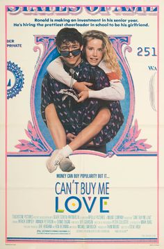 a movie poster for the film can't buy me love with two people hugging each other