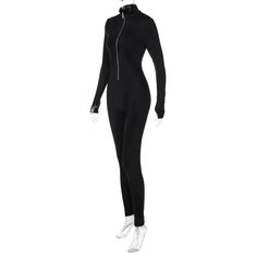 Solid Color Long Sleeve Zip Waist Sports Jumpsuit Stretch Jumpsuits And Rompers For Fall Athleisure, Stretch Athleisure Jumpsuits And Rompers For Fall, Fall Athleisure Stretch Jumpsuits And Rompers, Fall Stretch Jumpsuits And Rompers In Athleisure Style, Casual High Stretch Unitard For Spring, Casual High Stretch Unitard For Fall, Sporty Bodysuit For Spring, Spring Sports Fitted Bodysuit, Fitted Sports Bodysuit For Spring