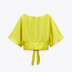 Brand New! Any Questions Let Me Know! Elegant Yellow Summer Blouse, Elegant Yellow Summer Tops, Elegant Yellow Tops For Summer, Zara Yellow Party Top, Yellow Zara Top For Party, Chic Yellow Short Sleeve Tops, Yellow Casual Party Blouse, Casual Yellow Party Blouse, Yellow Party Blouse For Spring