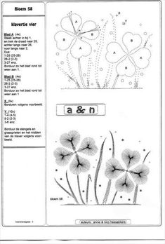 an image of flowers and plants with numbers