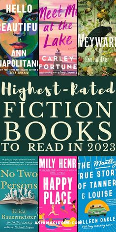 the covers of fiction books are shown in different colors and font styles, including one for each