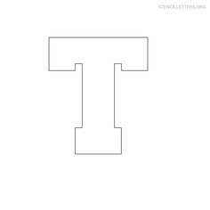 the letter t is shown in black and white, with an outline for each letter