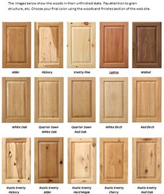 the different types and sizes of kitchen cabinets are shown in this chart, which shows how to