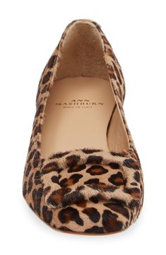 A chic animal print emboldens a genuine calf-hair pump featuring a sophisticated square-toe silhouette with a wrapped buckle and low block heel. Genuine calf hair upper/leather lining and sole Made in Italy Ann Mashburn, Low Block Heels, Calf Hair, Women's Pumps, Block Heels, Animal Print, Nordstrom, Buckle, Pumps