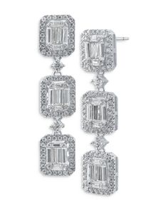 Cz By Kenneth Jay Lane Baguette Triple Tier Earrings Estate Diamond Earrings, Kenneth Jay Lane, Jay, Silver Earrings, Jewelry Accessories, Pick Up, In Store, Buy Online, Jewelry Earrings