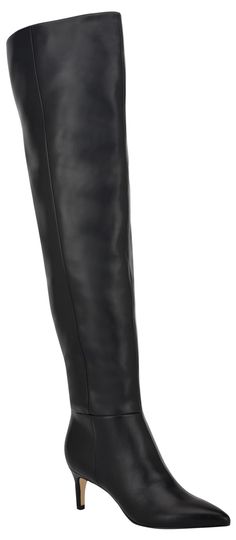 PRICES MAY VARY. Complete your outfit in the Nine West Sensa dress boots. This boot features a stiletto heel, over the knee silhouette and a stylish pointy toe. The Sensa is guaranteed to turn heads! Founded in 1978, Nine West empowers women to take on the world in style, from day to night. Pointy Toe ; Zipper Closure Faux Leather Upper 2.4" heel height Kitten Heel Over The Knee Boots, Classic Black Knee-high Boots With Pointed Toe, Sleek Knee-high Boots With Pointed Toe And Leather Lining, High Boots Outfit Winter, Pointed Toe Knee-high Boots With Reinforced Heel Medium Width, Black Knee-high Boots With Pointed Toe In Medium Width, Black Synthetic Knee-high Boots With Pointed Toe, Riding Boots Fashion, Dress Boots