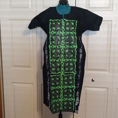 This Is A Very Beautiful Hand Made Tie And Dye Adire Gown, It Is Embellished With Rhinestones And Also Has Pockets On Both Sides. Measurements Laying Down On The Floor Are: Length: 44.5" Waist' 22" Sleeve: 7" Pit To Pit" 24" Please Ask Any Questions You Might Want To Know About The Dress. Have A Wonderful Shopping. Adire Dress, Audrey Dress, Corset Midi Dress, Pink Bodycon Dresses, Halter Midi Dress, Flounced Dress, Ribbed Knit Dress, Printed Wrap Dresses, Tie And Dye