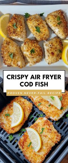 Image for Crispy Air Fryer Cod Fish Air Fryer Crispy Cod, Non Fishy Fish Recipes, Family Friendly Fish Recipes, Pescatarian Air Fryer Recipes, How To Cook Cod In Air Fryer, Fish Supper Ideas, Air Fried Cod Fillets, Easy Cod Recipes Air Fryer, Air Fryer Fish Recipes Healthy