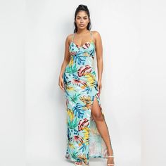 Indulge In Elegance With Our Island Breeze Maxi Dress. The Adjustable Straps Provide A Customized Fit, While The Gathered Waistline Adds Definition And Accentuates Your Figure With A Touch Of Glamour. -92% Polyester, 8% Spandex *Price Is Firm* Light Blue Floral Print Dress For Beach Season, Blue Maxi Beach Dress For Brunch, Blue Maxi Length Beach Dress For Brunch, Tropical Blue Beach Dress With Floral Print, Blue Tropical Maxi Beach Dress, Blue Tropical Maxi Dress For Vacation, Tropical Blue Maxi Dress For Vacation, Tropical Fitted Maxi Sundress, Fitted Tropical Maxi Sundress