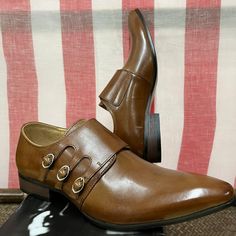 Brand New In Box Synthetic Closed Toe Dress Shoes With Leather Sole, Brown Pointed Toe Dress Shoes With Removable Insole, Elegant Brown Synthetic Leather Shoes, Pink Soccer Cleats, Mens Driving Loafers, Vans Sk8 High, Polo Ralph Lauren Shoes, Jordan 4 Red, Waterproof Winter Boots