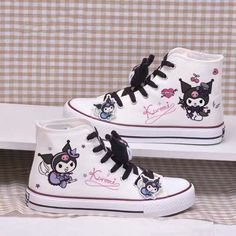 Kawaii Cartoon High Top Canvas Shoes Notice: Size is one size smaller than normal, please choose one size up Upgrade your shoe game with these Kawaii Cartoon High Top Canvas Shoes. Made with durable canvas and featuring a cute cartoon design, these shoes will make a statement while keeping your feet comfortable. Plus, the high top style provides extra support and protection. Perfect for any fashion-forward individual looking for both style and functionality. Harajuku Anime Print Sneakers With Round Toe, Harajuku Style Anime Print Round Toe Sneakers, Cute Low-top Canvas Sneakers, Cute Canvas Shoes With Round Toe, Cute Canvas Low-top Sneakers, Cute Lace-up Canvas Shoes With White Sole, Harajuku High-top Sneakers With Anime Print, Cute Low-top Canvas Shoes, Cute Canvas Shoes With Vulcanized Sole