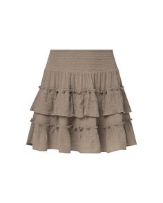 Pebble Relaxed Ruffled Mini Skirt, Relaxed Ruffled Tiered Mini Skirt, Tiered Ruffle Cotton Mini Skirt, Cotton Ruffle Flowy Mini Skirt, Spring Non-stretch Ruffled Mini Skirt, Pebble Color, Rachel Parcell, Tiered Ruffle Skirt, Ruffle Mini Skirt