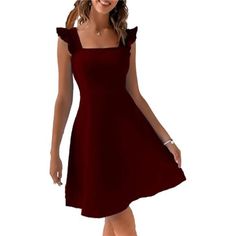 *S (Us 4/6):Length:24.80”---Bust:34.64”---Waist Size:25.98" M (Us 8/10) :Length:25.19“---Bust:36.22”---Waist Size:27.55" L (Us 12/14) :Length:25.78“---Bust:38.58”---Waist Size:29.92” Xl (Us 16) :Length:26.37“---Bust:38.58”---Waist Size:32.28” *Halter Bow Dress/Halter Backless Bow Dress/Halter Bow Neck Dress/Bow Tie Halter Dress/Cute Dressbackless Dresses For Women Unique Style, Create Stunning Curves, Suit For Casual Wear Or Dress Up. A Good Amount Of Stretch, Breathable, Skin-Touch, Makes You Feeling Well. * This Bow Dress For Women Perfect For Daily Life,Vacation,Beach,Party,Work,Cocktail Or Other Activities.Breathable Fabric, Fashionable Floral Pattern And Fitted Solid Red Midi Dress, Red Solid Color Midi Dress For Date Night, Fitted Burgundy Mini Dress For Summer, Burgundy A-line Mini Dress For Summer, Red Mini Dress Solid Color, Fitted Burgundy Solid Color Dress, Burgundy A-line Summer Dress, Red Solid Knee-length Mini Dress, Burgundy Fitted Summer Dress