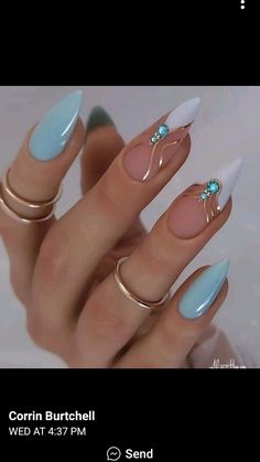 Long Nail Designs, Easy Nails, Almond Nails Designs, Almond Nail, Nailed It, Dream Nails