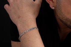 M E N S ∙ B R A C E L E T Elevate your style with our exquisite Men's Bracelet, expertly crafted from high-quality 925 Sterling Silver. This versatile accessory is perfect for everyday wear or special occasions, making it a must-have addition to your jewelry collection. D E T A I L S * Material: Made from premium 925 Sterling Silver, our Men's Bracelet offers both durability and elegance. The purity of the material is stamped as 925, ensuring its authenticity and quality. * Finished Color:  Available in three stunning finishes - classic Sterling Silver, luxurious 18K Gold, and sleek DARK GRAY (RHODIUM) - you can choose the perfect match for your personal style. * Nickel and Lead-Free: Our Men's Bracelet is free of nickel and lead, making it safe for those with allergies or sensitive skin. Luxury Silver Name Bracelet For Everyday, Luxury Silver Name Bracelet For Everyday Wear, Silver Luxury Name Bracelet For Everyday, Name Bracelets, Father Gift, Adjustable Jewelry, Wedding Jewelry Bracelets, Id Bracelets, Men's Bracelet