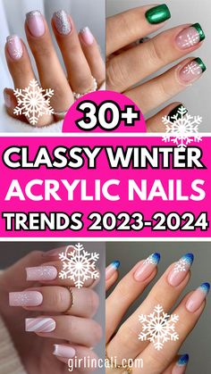 You'll find 30+ classy winter acrylic nails 2023 trends here. They include short, long, stiletto, almond and coffin shape nails. Check out these cute and simple winter nail designs ideas to do at home. The nail polish and gel colors include white, navy and light blue, pink, purple, red, black and dark green. You'll find snowflake, winter dip, matte, ombre nails as well as nails for dark skin. Check out how to do new years and not christmas nails easy tutorial. Do gorgeous winter nails with me. Ombre Christmas Nails, Simple Winter Nail Designs, Matte Ombre Nails, Nails For Dark Skin, Winter Acrylic Nails, Holiday Nails Easy, Nail Designs Ideas, Shape Nails, Gel Colors