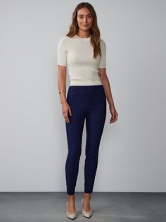 Navy Blue Pants Outfit Work, Blue Pants Outfit Work, Navy Blue Pants Outfit, Blue Pants Outfit, Pants Outfit Work, Slim Pants Outfit, Denim Jacket Short, Figure Dress, Wear To Work Dress