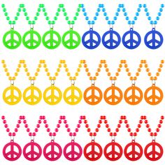 PRICES MAY VARY. Package Content: this hippie peace sign necklace comes with 6 colors, 24 in total, these 60s and 70s inspired necklaces will make you more charming, bright colors can be applied as accessories to dress up your 60s and 70s hippie look Peace Sign Design: this hippie peace sign necklace has a peace logo circular pattern and beautiful 6-color ropes, suitable for anyone obsessed with hippie necklace accessories, such as medals, earrings, headbands and so on Wide Range of Usages: this Necklaces Hippie, Peace Sign Design, Hippie Sunglasses, Peace Logo, Logo Circular, 60s Hippie, Peace Sign Necklace, Hippie Peace, Sign Necklace