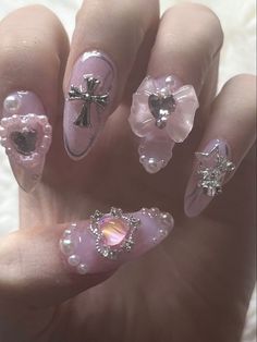 Nails Acrylic Cross, Square Acrylic Nails New Years, Acrylic Nails New Years, Nails Inspo Valentines, New Year Nails Design, Christian Butterfly, Nails Hearts, Nails New Years, Nails January